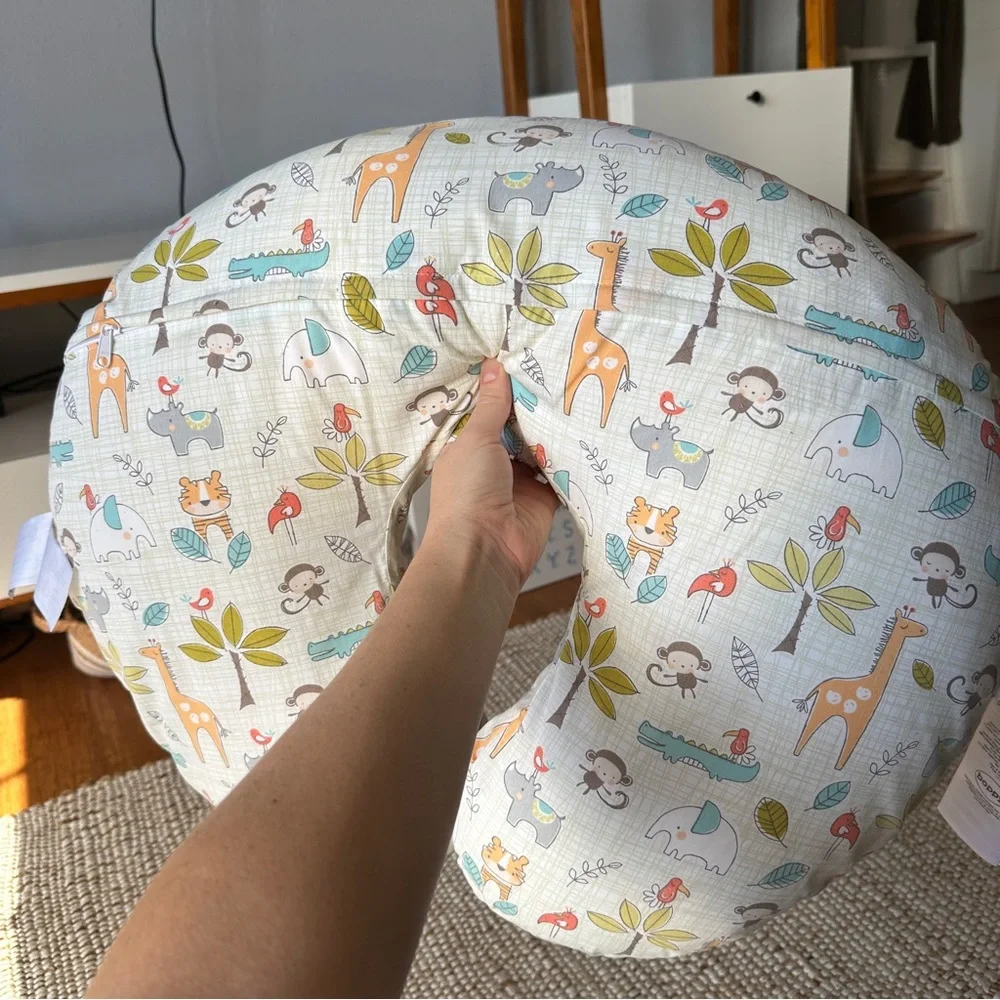 Boppy Nursing Pillow with Washable Safari Animal Cover, Gender Neutral